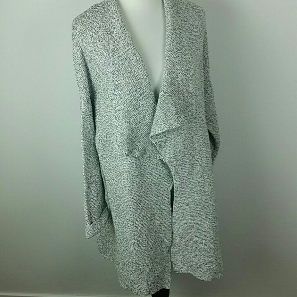 BASIC l Waterfall Gray Tweed Cardigan Sweater E1 - Picture 3 of 7